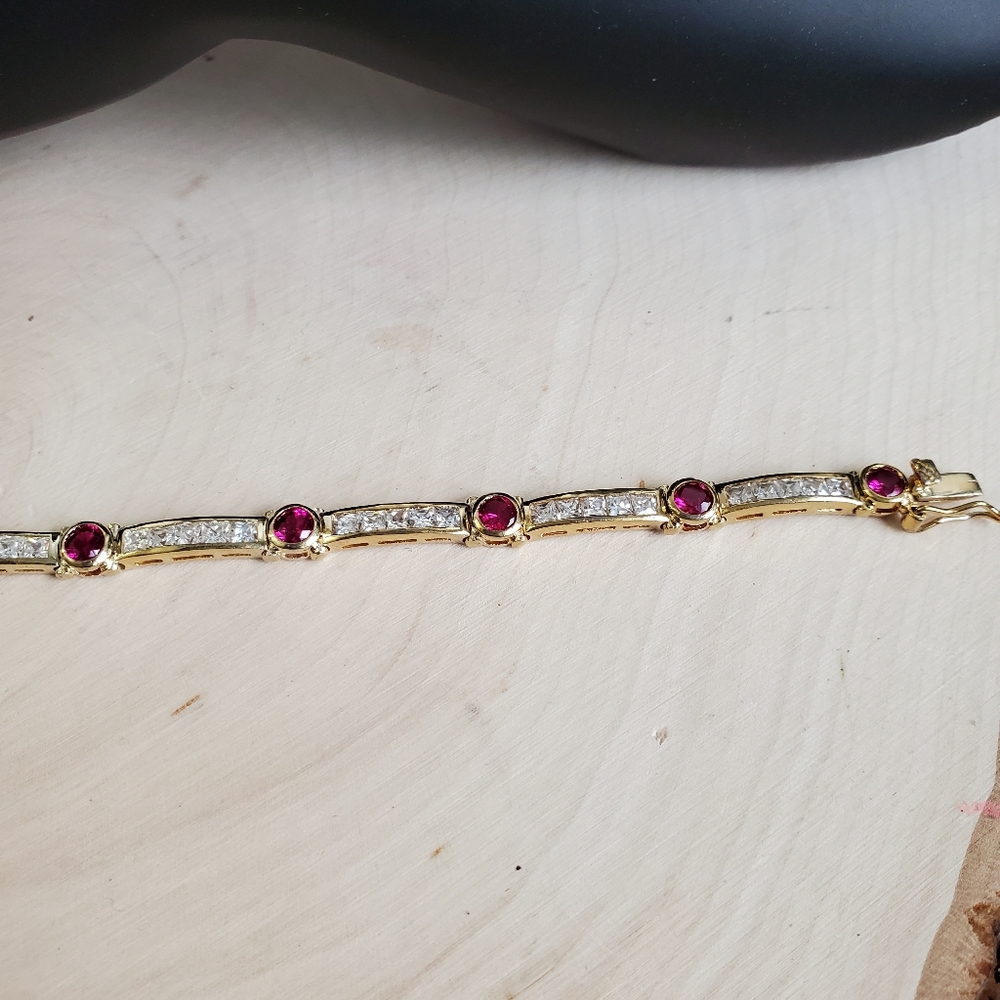 Sterling Silver 925 Ruby Bracelet - Picture 10 of 10